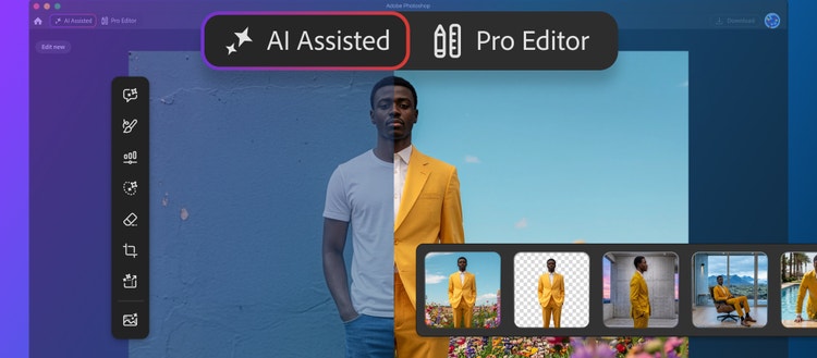 أدوات التحرير التوليدي داخل محرر AI Assisted Editor الجديد في فوتوشوب