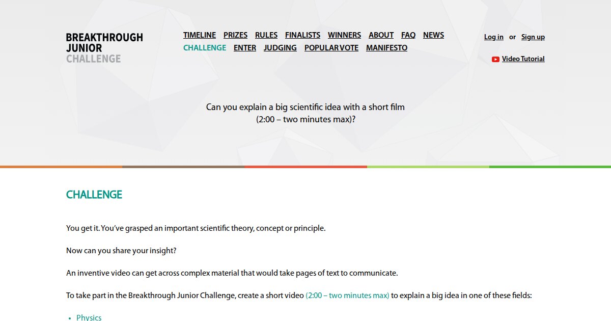 Official supporting visual Second official visual supporting Breakthrough Junior Challenge 2026