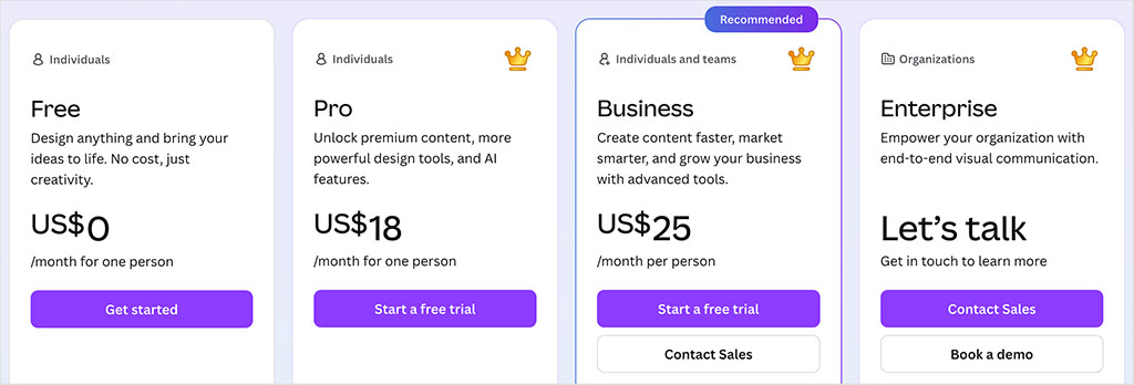 جدول أسعار Canva الرسمي لجميع الخطط في 2026 جدول أسعار Canva 2026