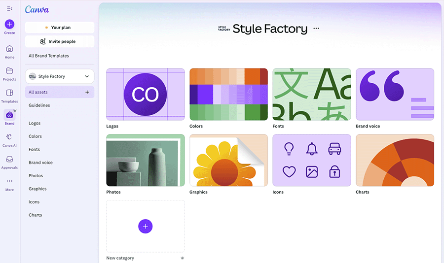 مثال على Brand Kit لإدارة الهوية البصرية في Canva Pro مثال على Brand Kit في Canva Pro