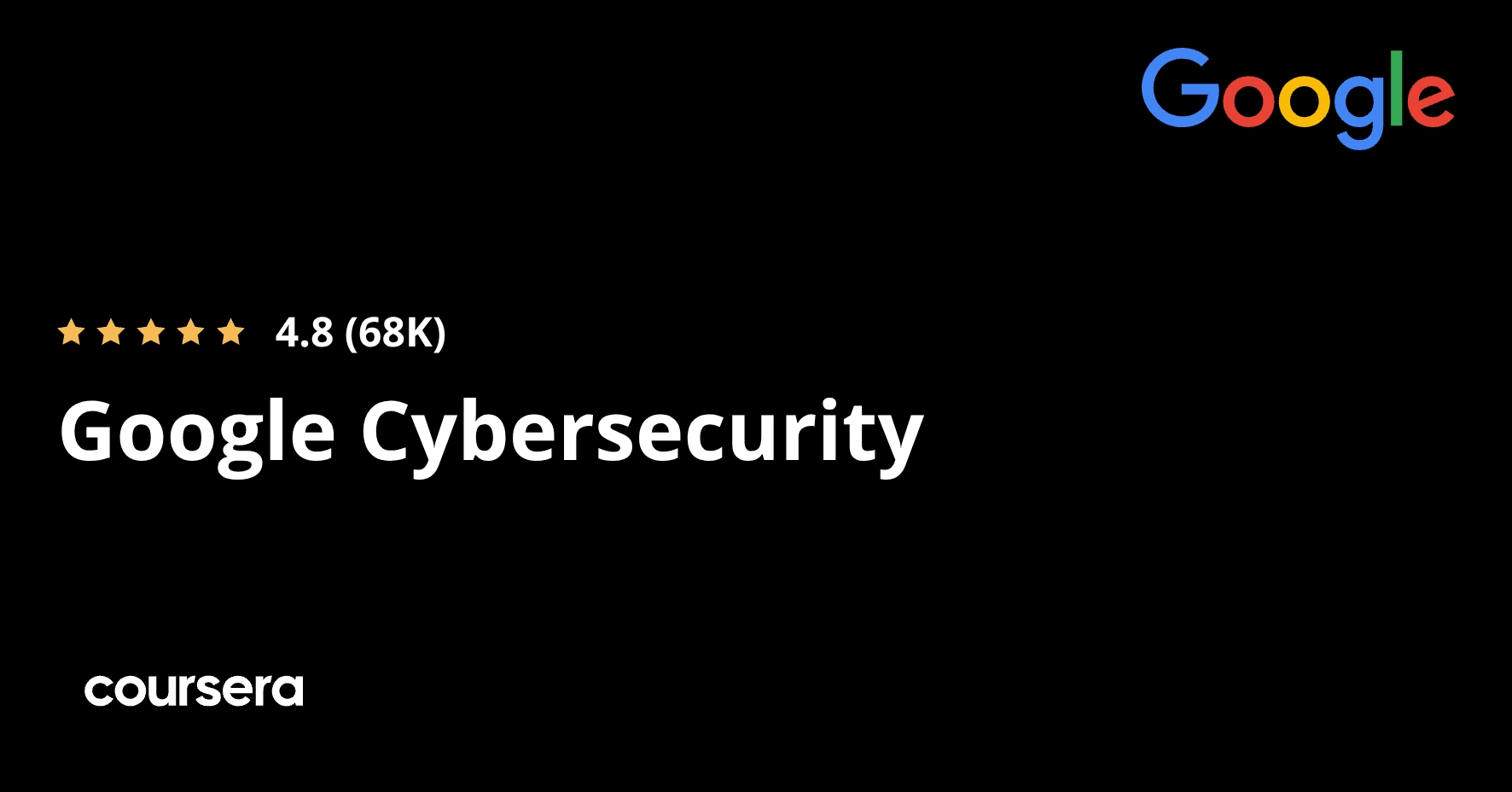 Google Cybersecurity Professional Certificate course card on Coursera