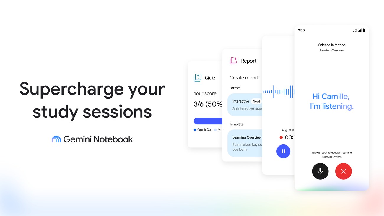الصورة الرسمية لإعلان Google أدوات المذاكرة الجديدة في Gemini Notebook سبتمبر 2026