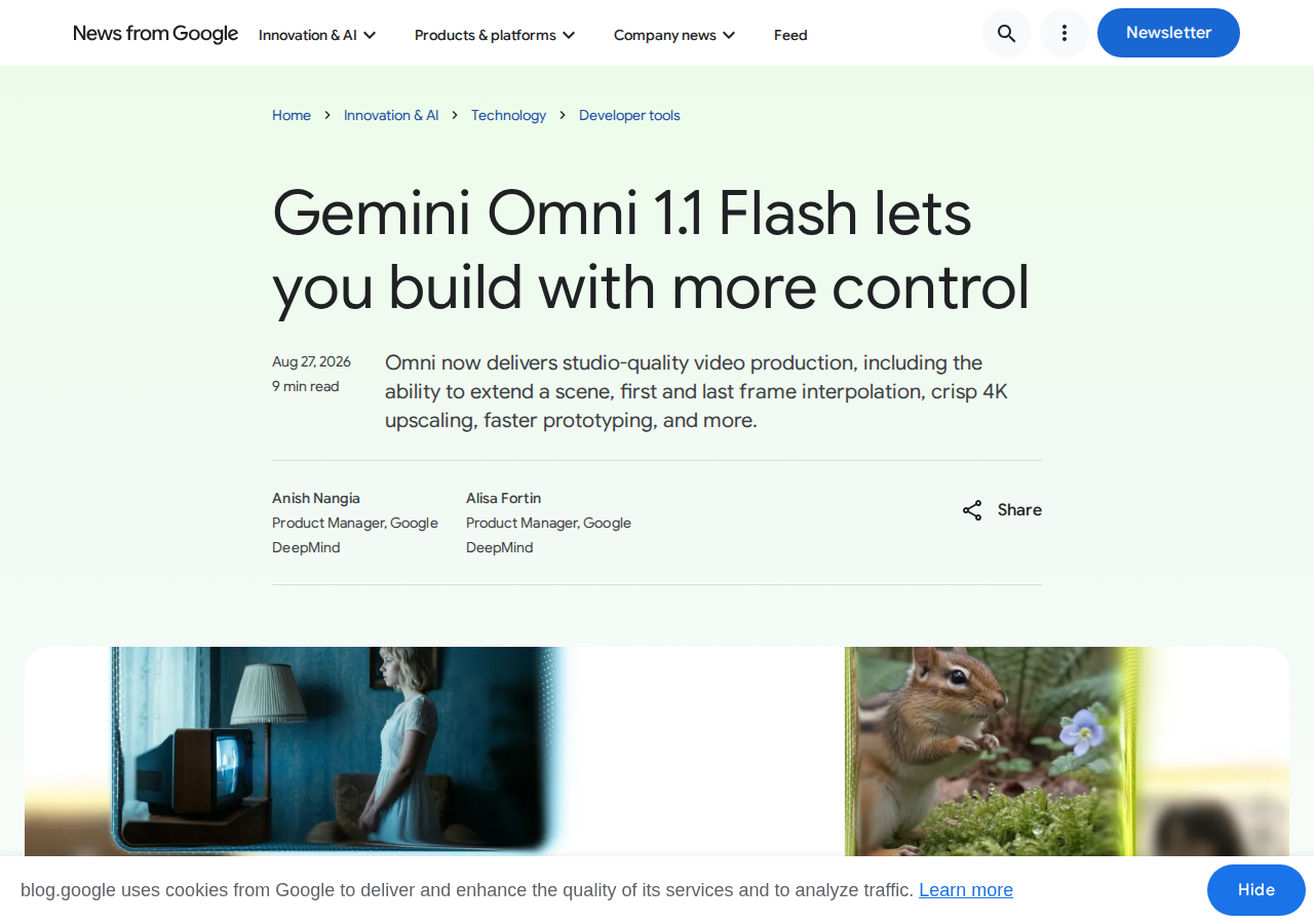 صفحة الإعلان الرسمي عن Omni 1.1 Flash على مدونة جوجل