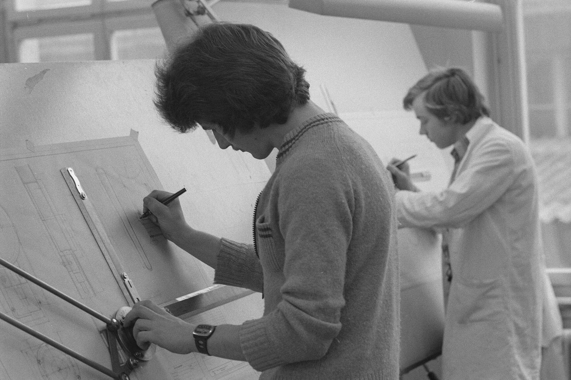 A technical draughtsman trainee working in an engineering office