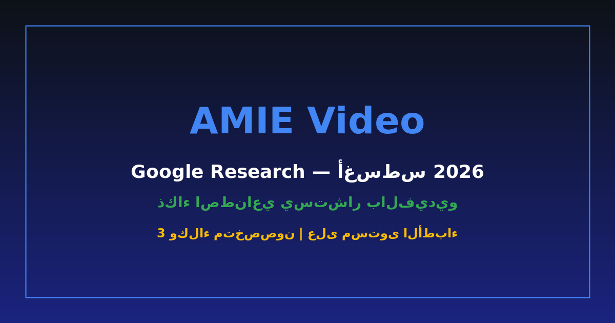 Google AMIE Video Consultations 2026 Google AMIE Video Consultations