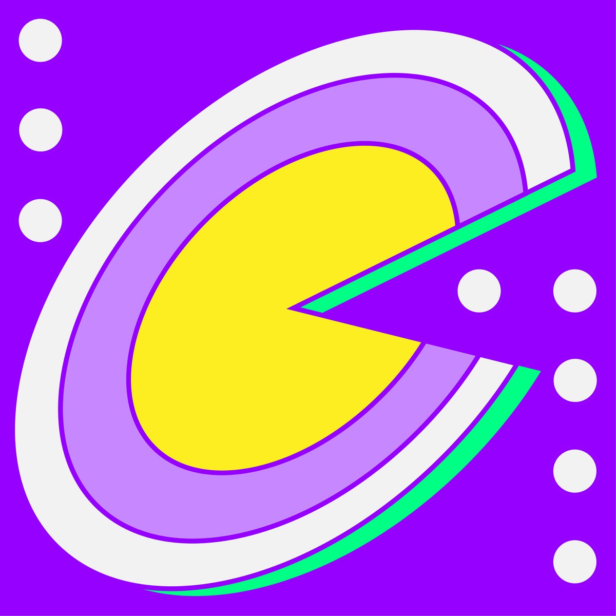 A bold geometric graphic in purple and yellow — official image for the CalArts freelancing business course