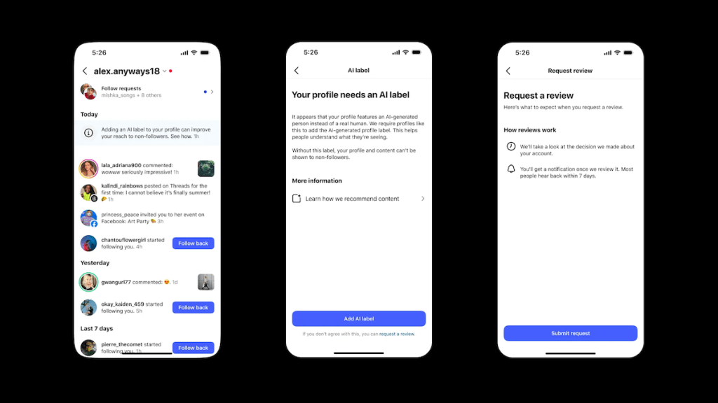The AI label settings interface Official screenshot of Instagram AI label interface