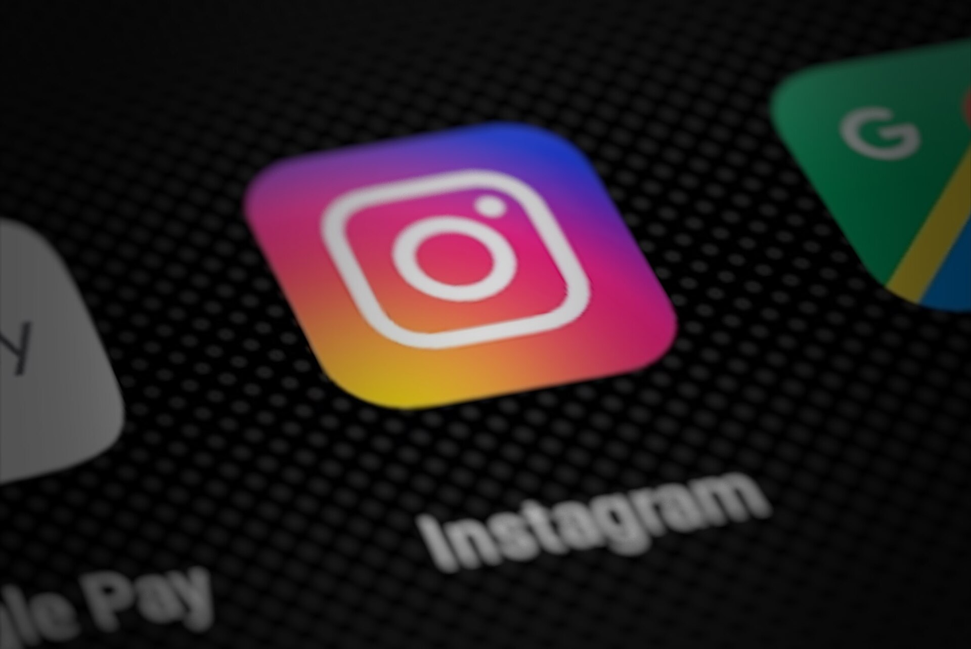 Instagram app icon on a smartphone screen Instagram app icon on a smartphone screen
