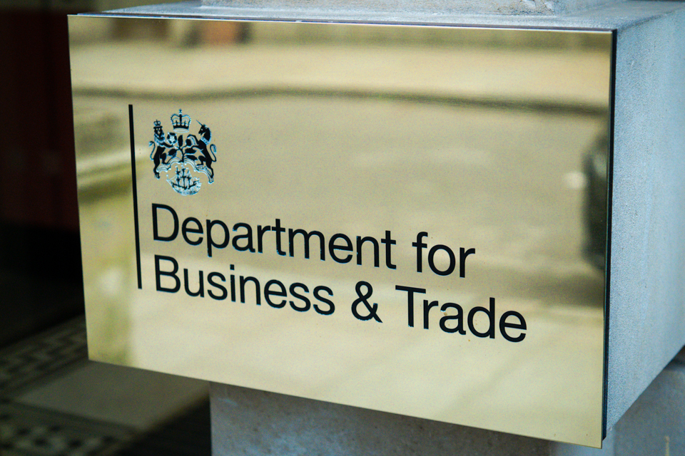 UK Department for Business and Trade plaque