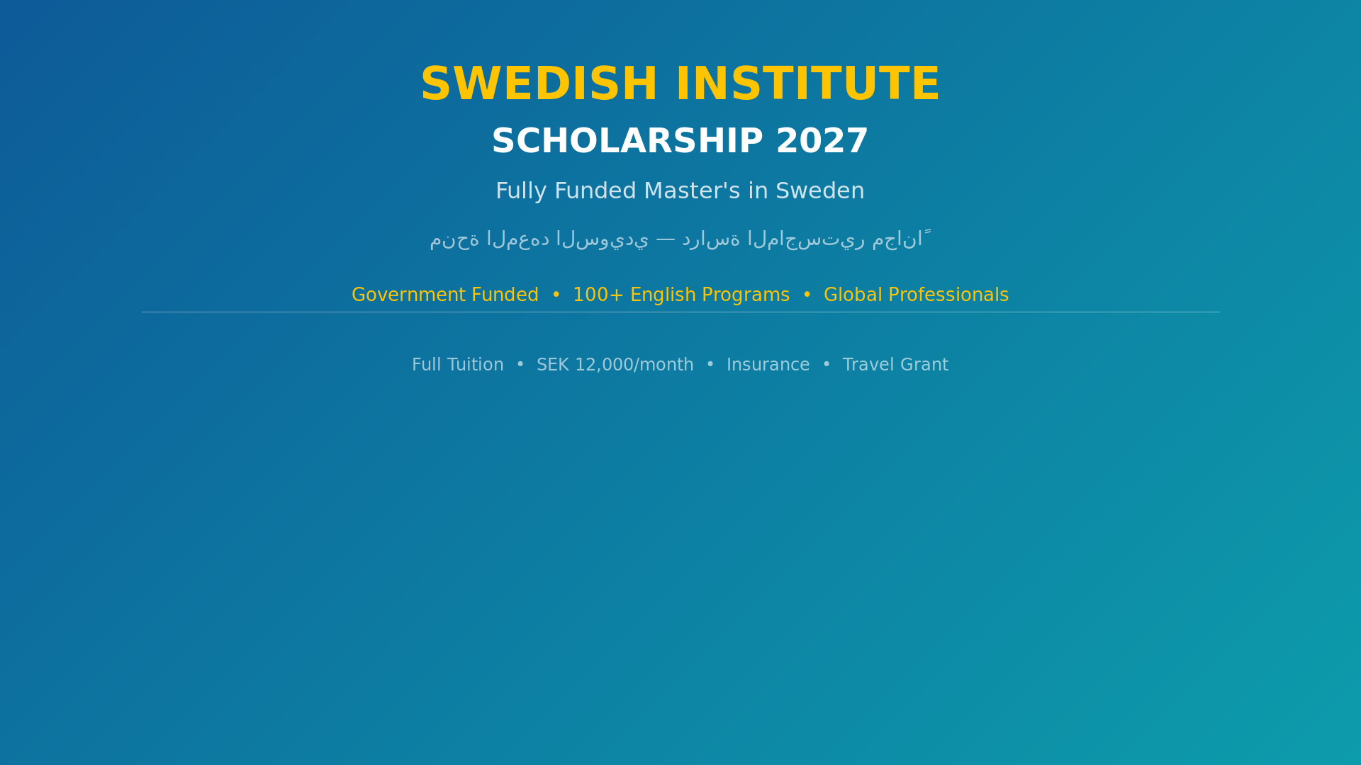 Swedish Institute Scholarship 2027: Fully Funded Master's in Sweden — Complete Guide