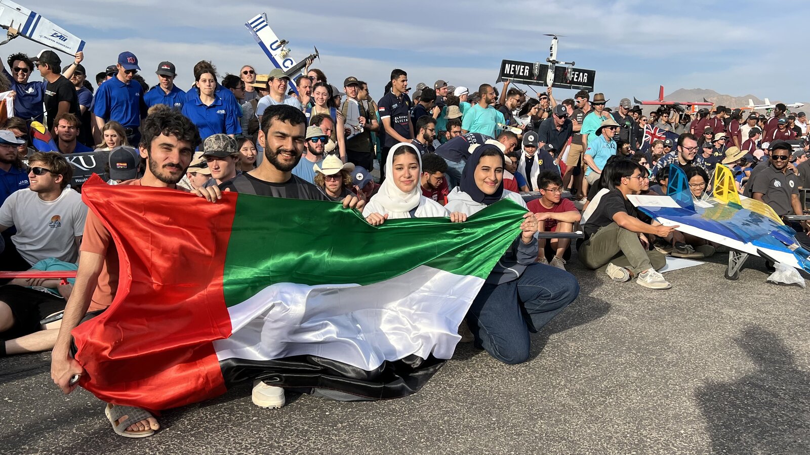 Khalifa University students at an engineering event on campus