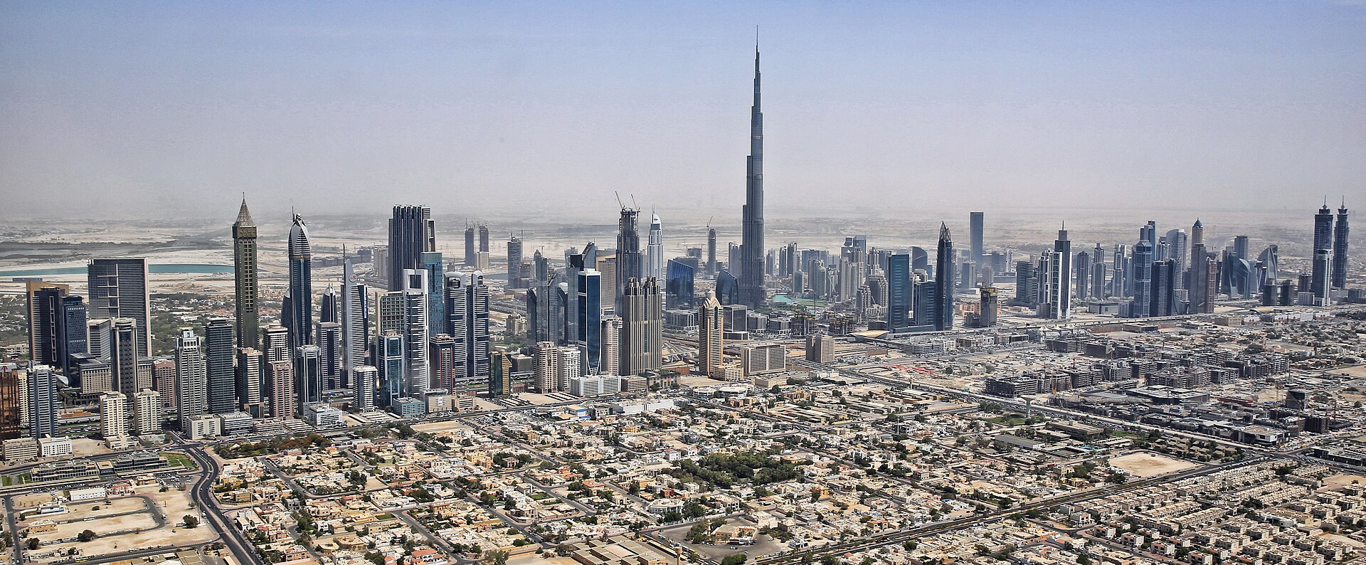 Dubai skyline with Burj Khalifa — the year-round backdrop of a virtual work resident