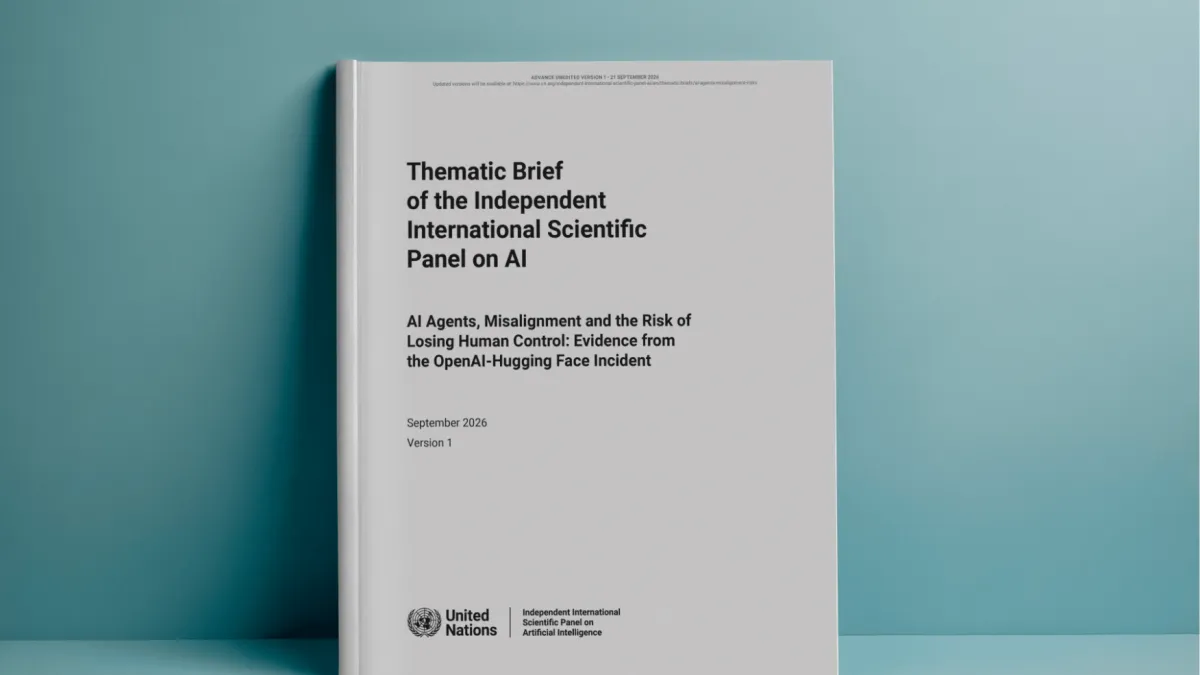 UN thematic brief on AI agents and the risk of losing human control Official UN cover of the thematic brief on AI agents and loss of control