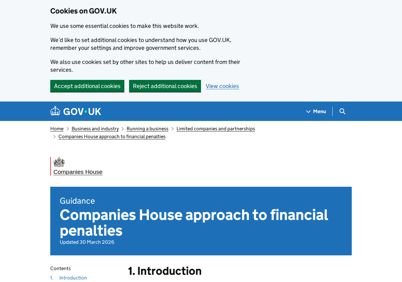 Companies House financial penalty guidance Companies House financial penalty guidance