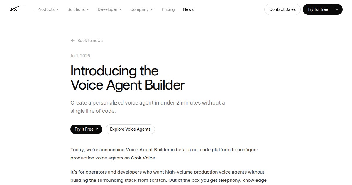 xAI Voice Agent Builder 2026: إنشاء وكيل صوتي من Grok خلال دقيقتين