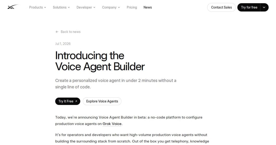 xAI Voice Agent Builder 2026: Build a Grok Voice Agent in Two Minutes